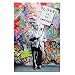 DINGDONG ART- Framed Art Einstein Poster Love is The Answer Wall Art Painting Abstract Street Graffiti Art Canvas Artwork for Living Room Decor 1 Pcs (16"x24"(40cmx60cm))