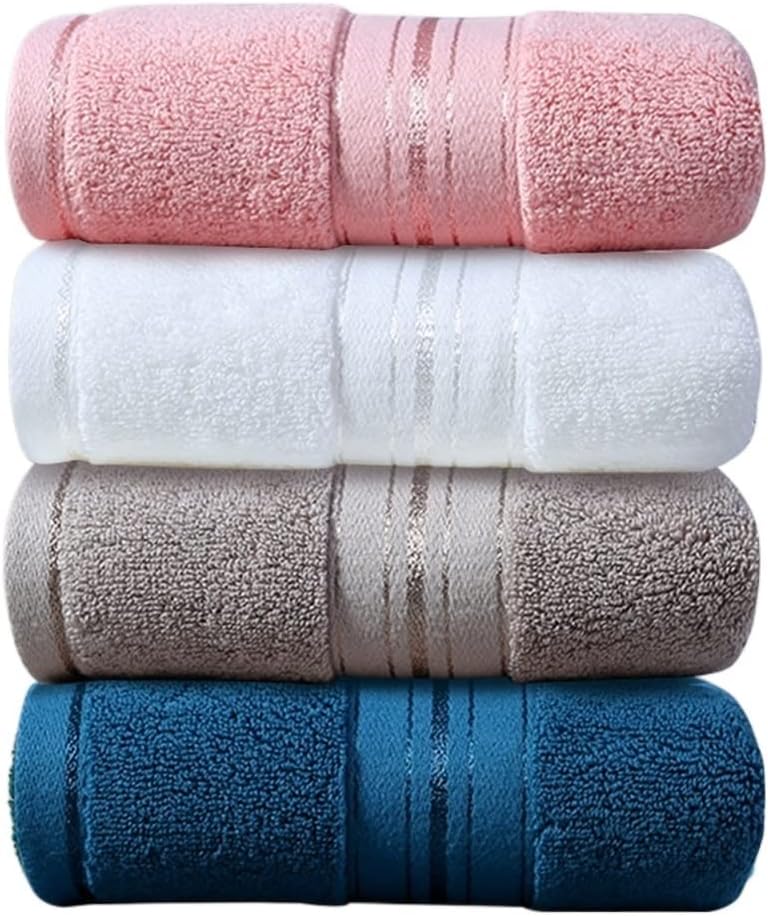 Towel Cotton wash face Household Water Absorption Soft Hotel Wipe Hair Men and Women Couples Adult Thick 4 Sets(B 4PS)