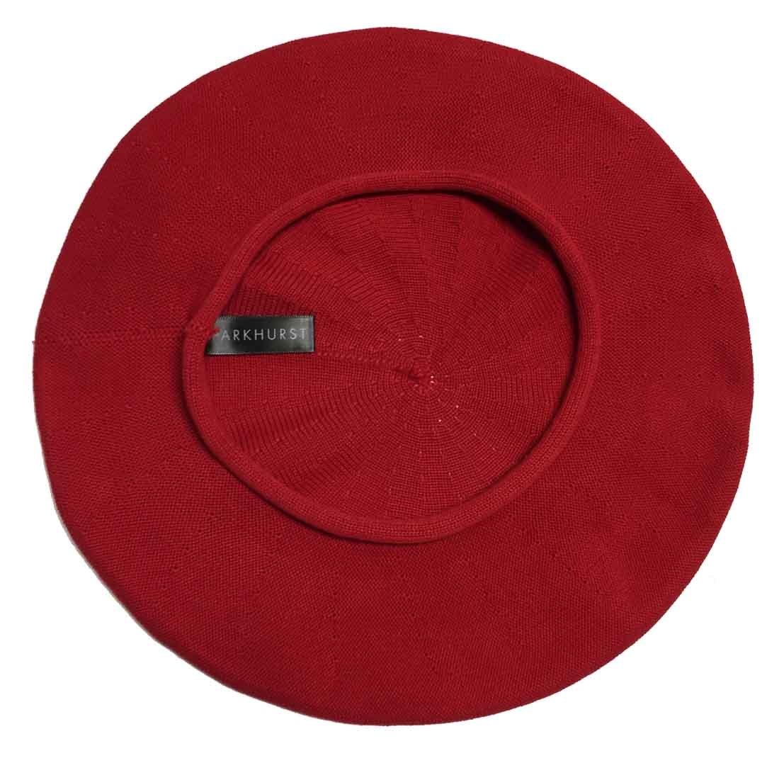 Parkhurst of Canada 10-1/2 Inch Cotton Knit Beret (Red)