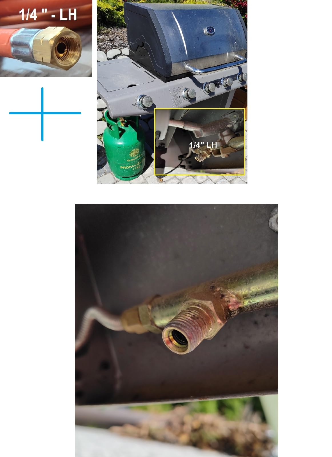 Manguera de gas propano butano | 500cm (5m) | DN 5 Type 21 - Conector LKS 3/8" pulgada | Manguera de gas para conexión rápida y conexión a una bombona de gas o cocina