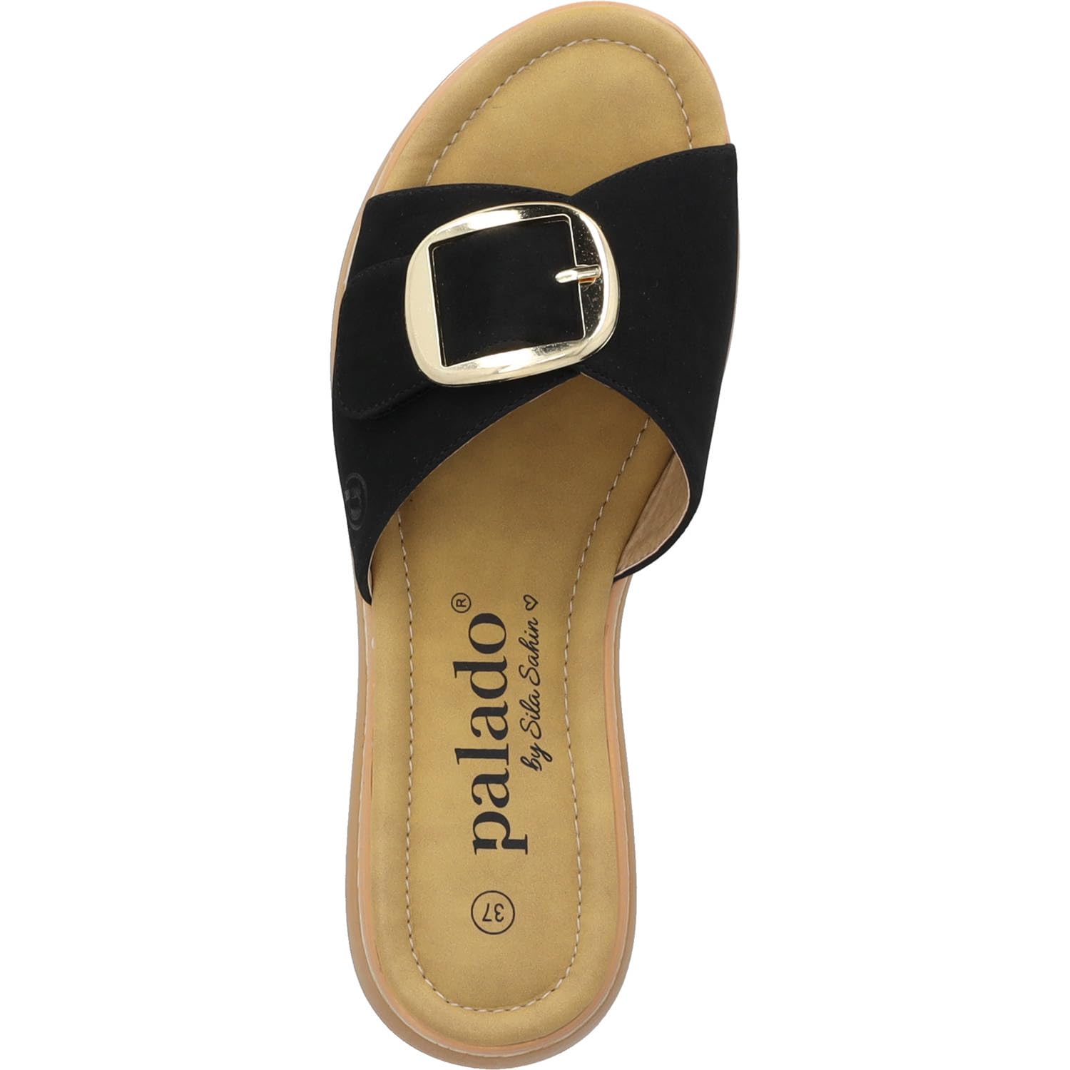 Palado Sandalen Damen Frordi by Sila Sahin - elegante Pantoletten mit Plateau-Sohle - modische Sommerschuhe - bequeme Sandaletten
