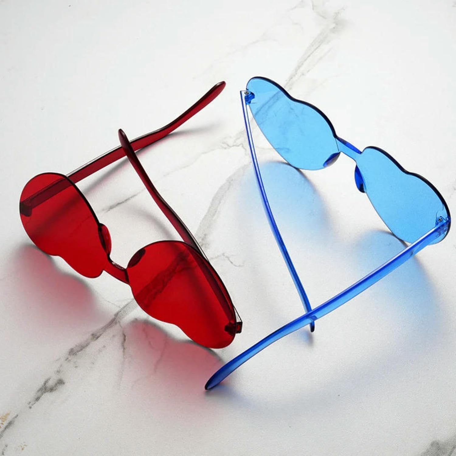 Sunglasses Outdoor Play Small Faces – Candy-colored Heart Fun Fashion Anti-glare Uv400 Frameless