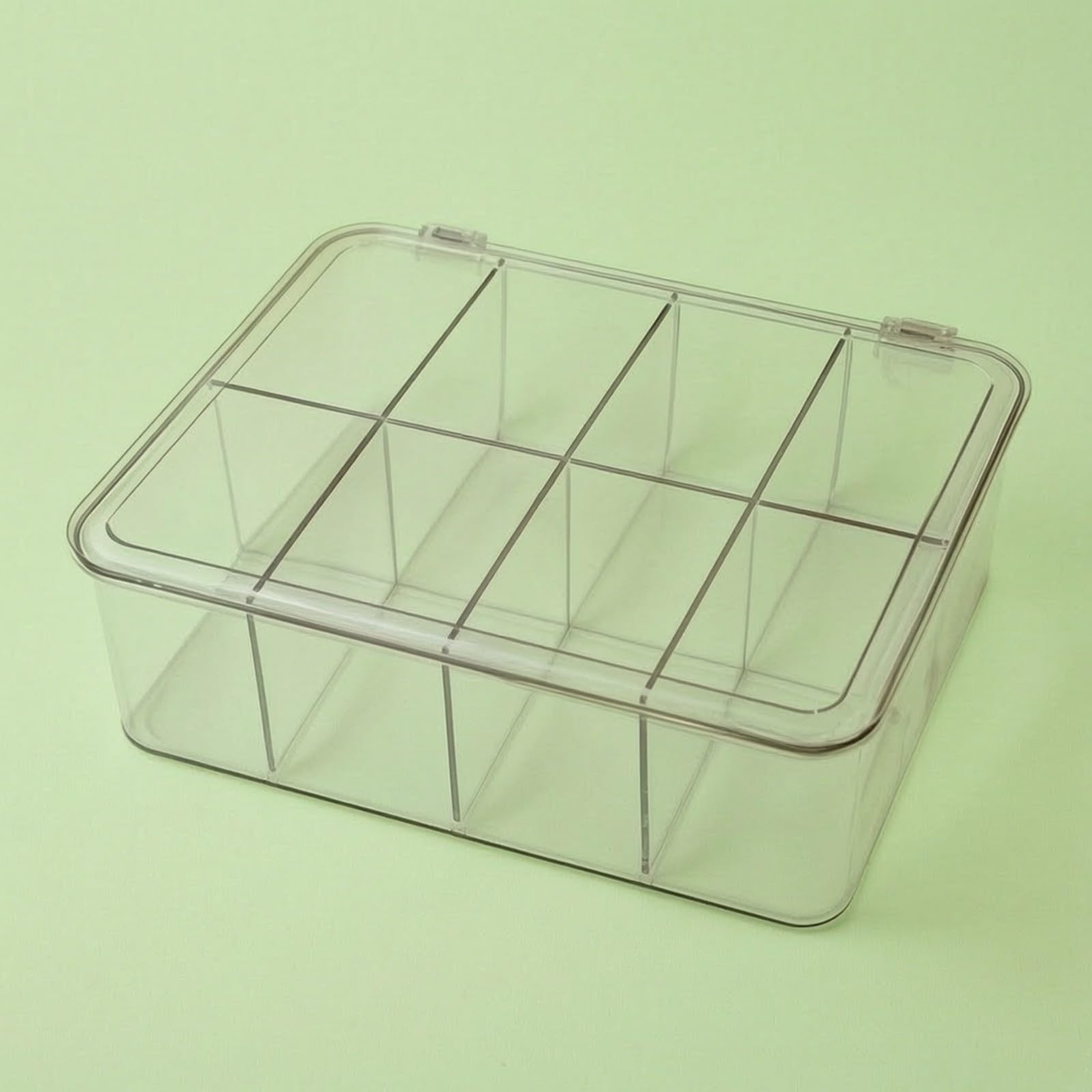 F Fityle Caja PET con Tapa Ajustada Organizador con Divisores Extraíbles Caja Compartimentos Múltiples para Espacios Pequeños