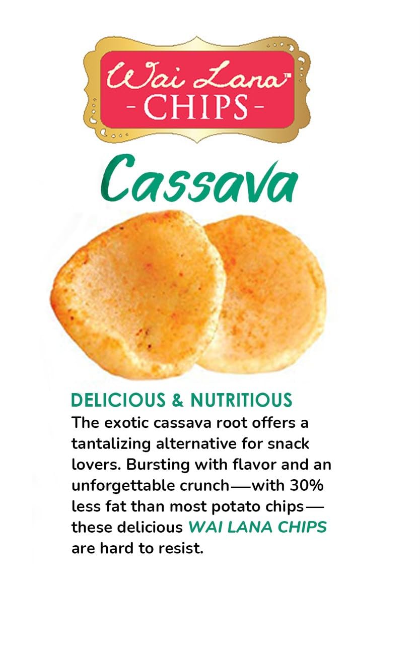 Cassava Chips – Sweet & Spicy (6 Pack of 3 Ounce Individual Bags) - Gluten Free, Non-GMO, Vegan, Zero Trans Fats – Wai Lana