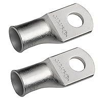 Vista 84 de SELTERM 25 piezas de lengüetas de cable de batería de cobre estañado de grado marino de 2/0 AWG de 3/8 pulgadas, terminales de anillo de calibre 00