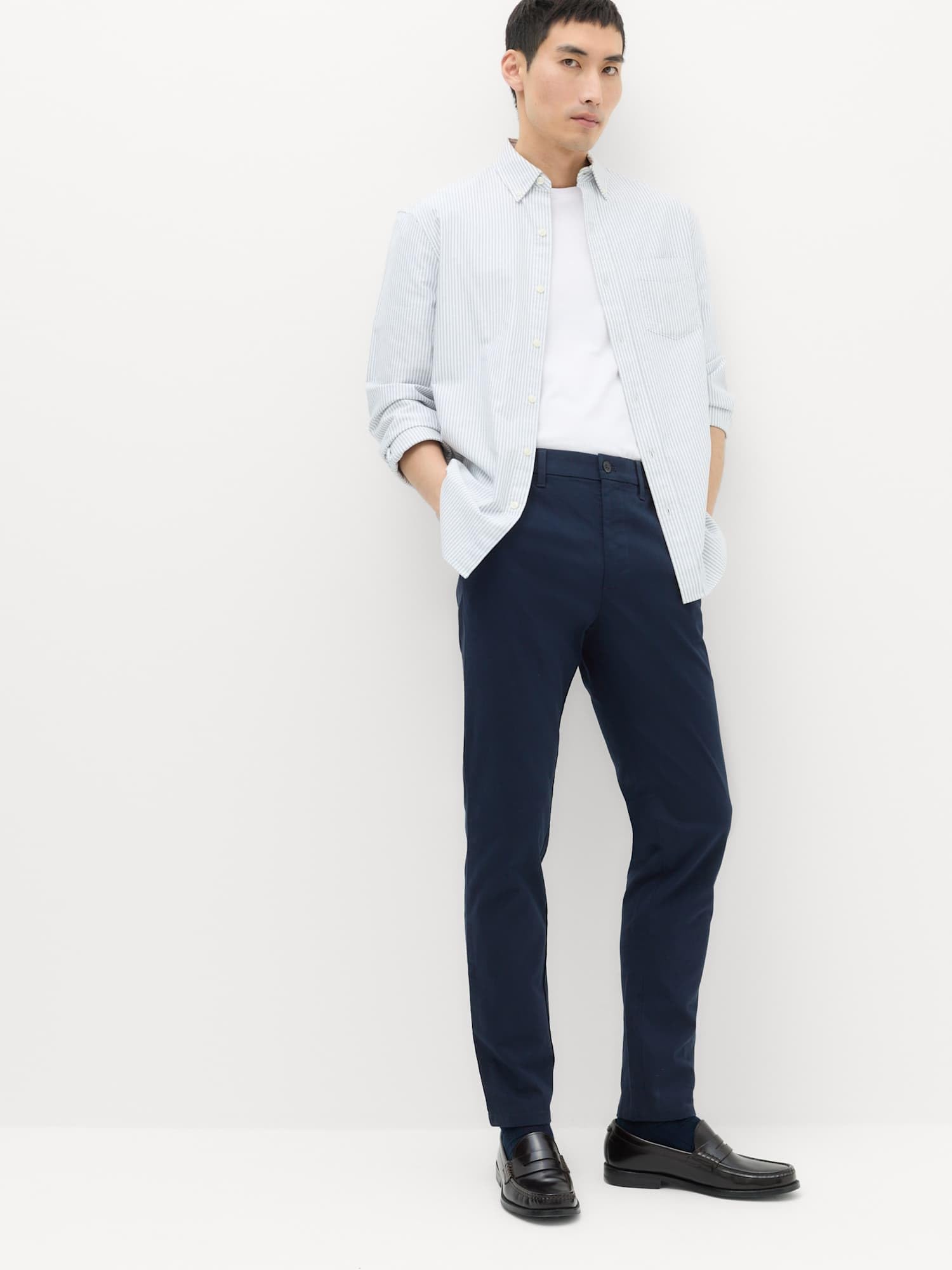 Marks & Spencer Pantalon Chino Homme en Coton Stretch, Coupe Slim