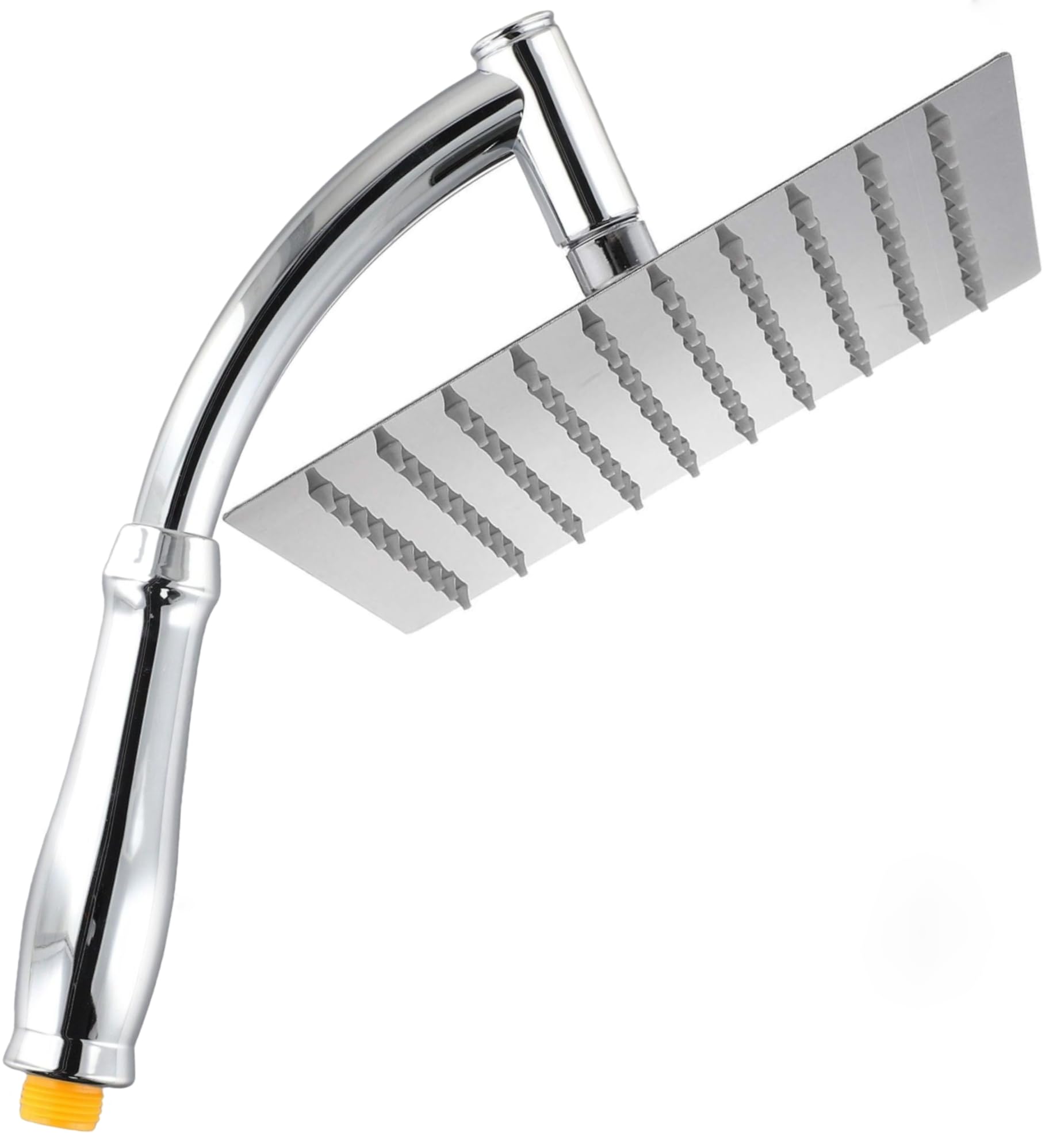 SIEYESCITY Cabezal de ducha cuadrado con brazo de extensión, cabezales de ducha de lluvia de alta presión y brazo de ducha de mano, cabezal de ducha cromado grande de 8 pulgadas, color plateado
