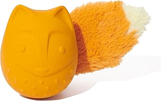 Franz The Fox Dog Toy | Natural Rubber, Bacon Scented, Thrashy Tail & Wacky Bounce | Dog Toy for Aggressive Chewers