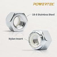 Vista 3 de POWERTEC QLN1101 Juego de tuercas de bloqueo de inserción de nailon de 1/4 "-20 Acero inoxidable 18-8 304 - Paquete de 50