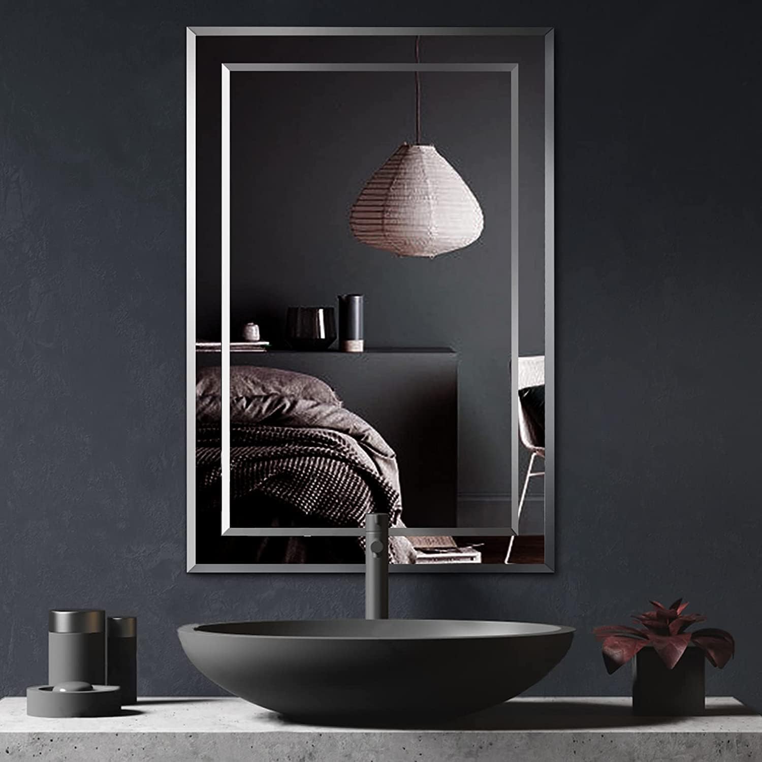 Neue Design Mood Rectangular Bathroom Mirror Wall Mounted, Frameless
