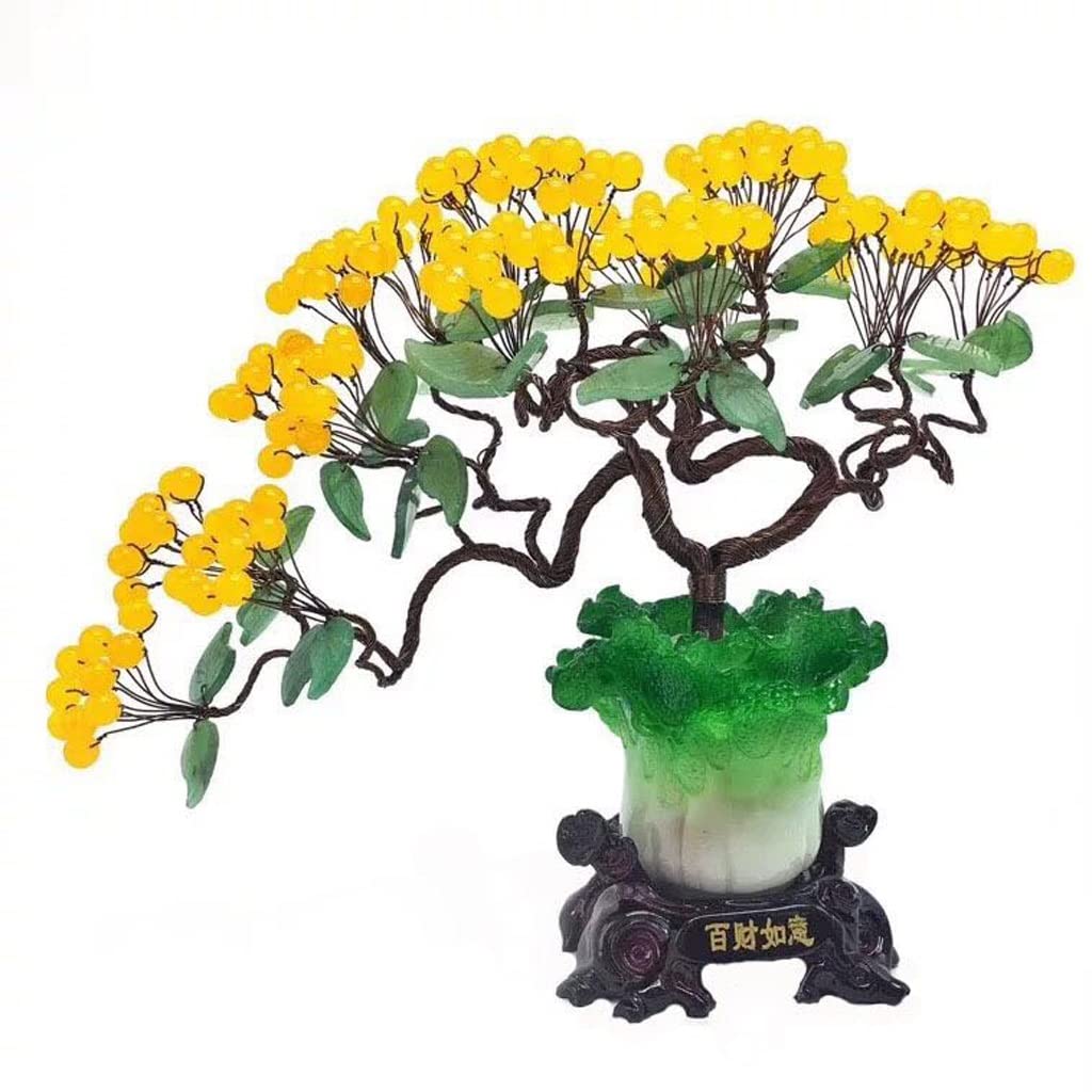 Cristales de sanación Árbol de la suerte topaz natural del topaz de la piedra preciosa feng shui dios de la fortuna Curación de la curación del estudio de cristal de la curación de los accesorios de m