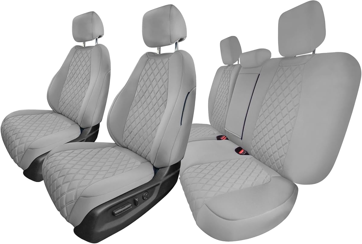 FH Group Fundas de asiento de coche de ajuste personalizado para Honda CR-V LX EX EX-L 2017-2022 con neopreno Ultraflex resistente al agua – Juego completo de fundas de asiento para automóvil, color gris sólido