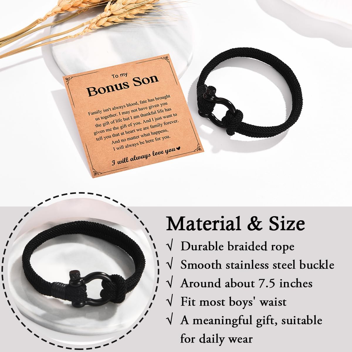 Leyung to My Boys ブレスレット 息子 兄弟 孫 甥 ガイ 友人へのギフト バレンタイン 誕生日 卒業 日 クリスマ