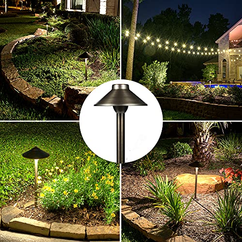 Mik Solutions Led Pathway 124 Landscape Light 12V Solid Brass Low Voltage Led Light G4 3.5W 2700K Bulb Outdoor Mushroom Security Garden Patio Deck Pool Area Light For Beautiful Bright Long Lasting #TOP5