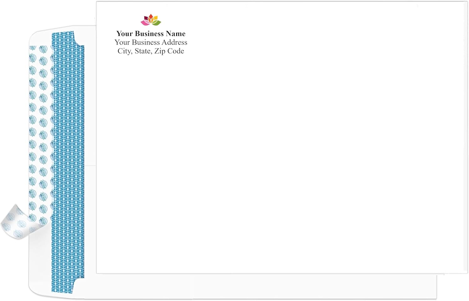Aimoh 250 9 x 12 Custom Printed Self Seal Catalog Envelopes- Landscape - 28lb - White, Security Tinted, Ultra Strong Quick-Seal, 9x12 inch (7-L-38100-250)