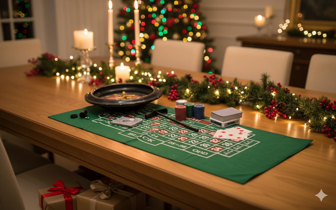 Gioco Roulette da Tavolo grande 40cm Tappeto casino 80x30 con Carte 60 Fiches Gioco per Adulti Set Completo per Giocare a Casa o in Festa