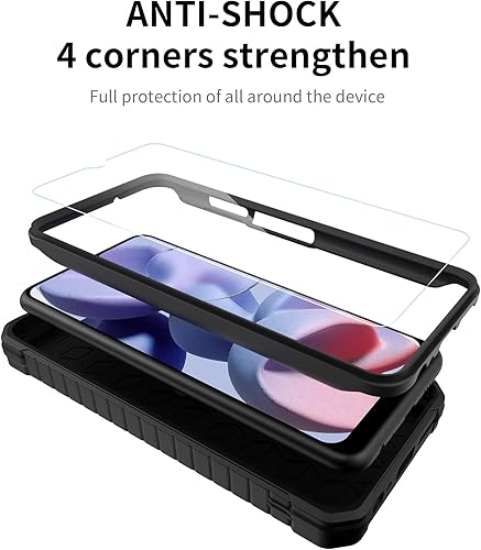Miniatura 3 de DUOPAL Funda para Samsung Galaxy A03s 5G, protección de grado militar a prueba de golpes con protector de pantalla HD de vidrio templado y soporte