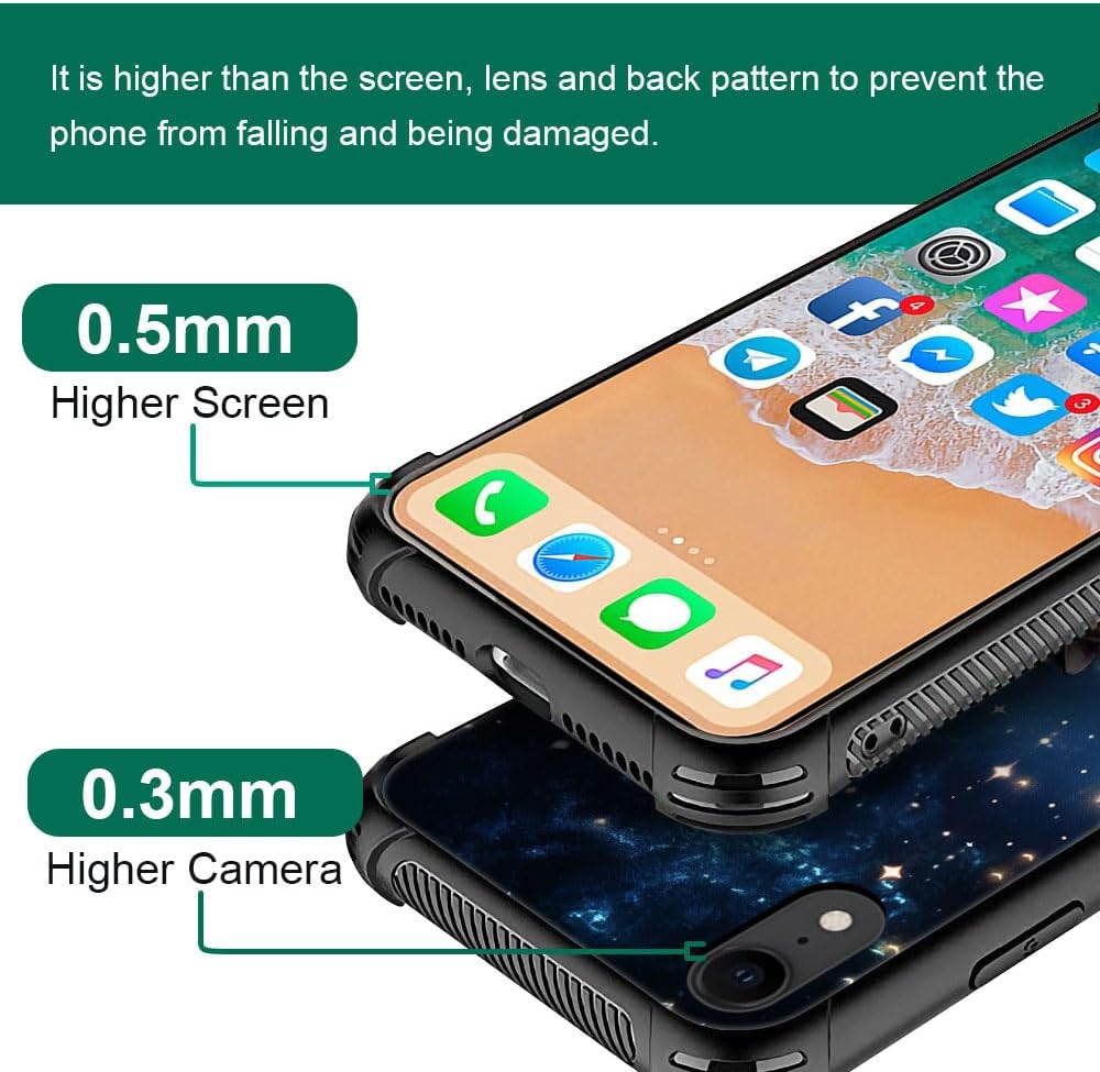 DJSOK Case Compatible with iPhone XR,H Brave Cat Tiger Star with Four Corners Shockproof Protection Soft TPU Bumper and Hard PC Pattern Back Case for iPhone XR image 2
