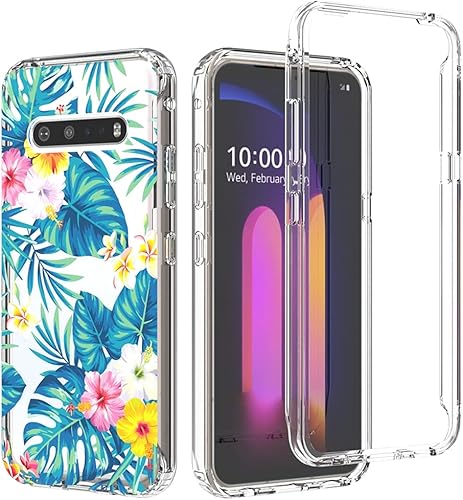 Zoeirc Funda para LG V60 ThinQpara LG V60 Funda transparente para niñas, TPU suave 360 cuerpo completo a prueba de golpes híbrido parachoques