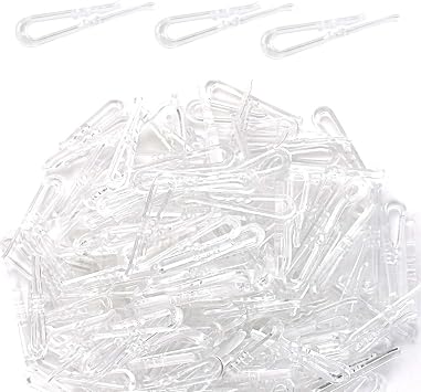 200 Pcs Clear Plastic U Shape Alligator Clips Folding Clip for Shirt Pants Ties Socks Shirts Fabric Clip with Teeth Transparent Plastic Clothespins Hold Garments in Place Clothes Fixing Packing Clip