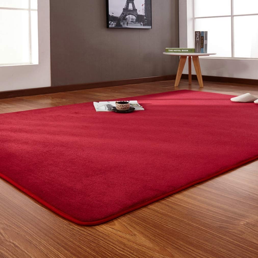 コーラルコーラルリビングカーペット畳エアコンルームカーペットを歩く Amazon｜ラグ 赤 カーペット 3畳 大きいサイズ コーラルベルベット