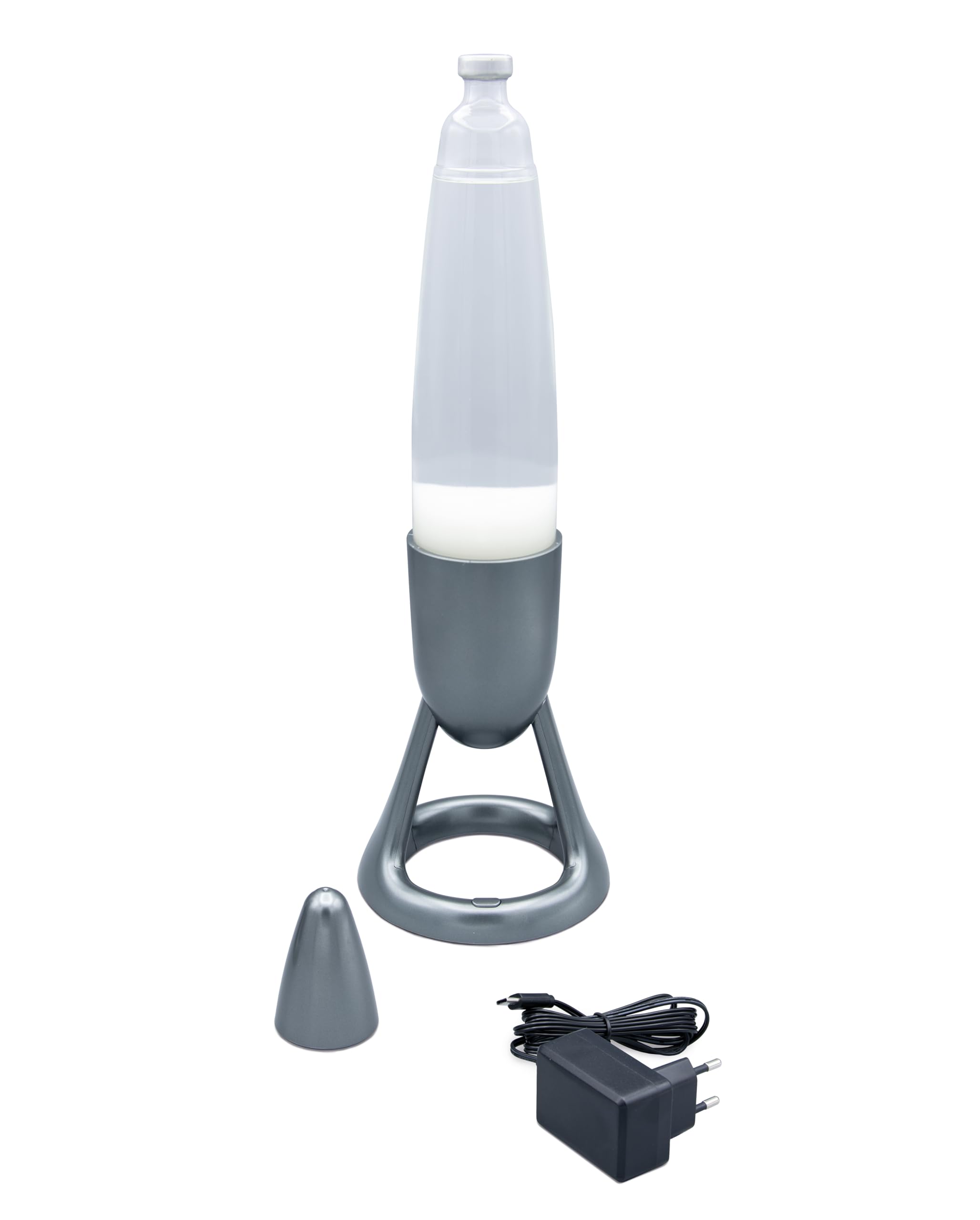 BUKI France - Bezpieczna lampa Magma 35 cm z 7-kolorowym oświetleniem LED - bezpieczna metalowa podstawa - nie pali się - cykl automatyczny, dekoracja pokoju nastrojowego - zasilanie sieciowe - od 14