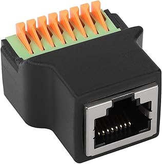 QIANRENON RJ45 8P8C to 8PIN Adapter RJ45 Female Jack to 8-Bit Terminal Network Cable Connector RJ45 8P8C Ethernet Terminal Solderless Breakout Board for Cat5 /6/7 AV CCTV