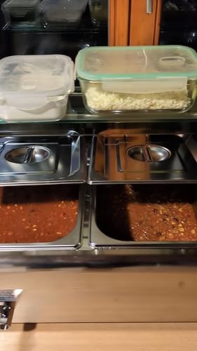 WILPREP Bain Marie Électrique Professionnel Bacs GN1/2 1500W Thermostat Réchauffeur D'Aliments Commercial En Acier Inoxydable Avec Robinet Vitrine De Protection 30-85°C Températures Ajustables