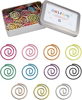 OWLFAVO 132pcs Small Circle Shape Paper Clips with Clear Box, 11 Colors, Funny Cute Paperclips Bookmarks Planner Clips for Fun Office Supplies School Gifts Wedding Decoration