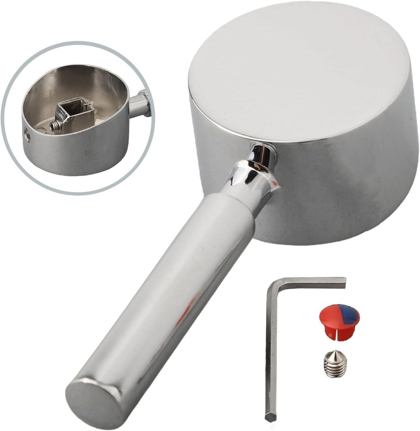 Zinc Alloy Faucet Handle Replacement for 35mm or 40mm Valve Core, for Hot and Cold Water Switch for Kitchen, Bathroom and Utility Sinks(C 35#)