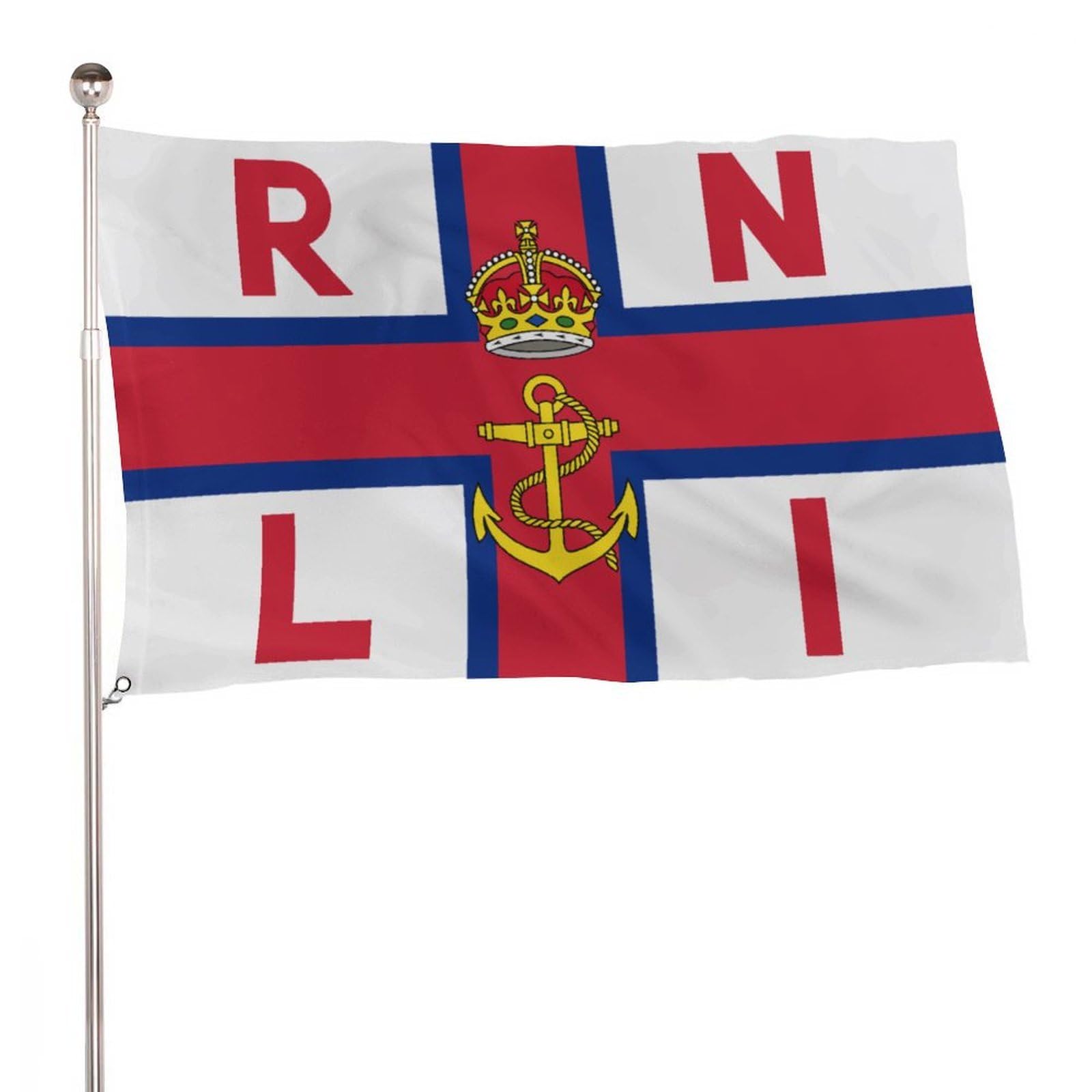 Royal National Lifeboat Institution Flag 115D Polyester 5x3 Ft with 2 Metal Eyelets