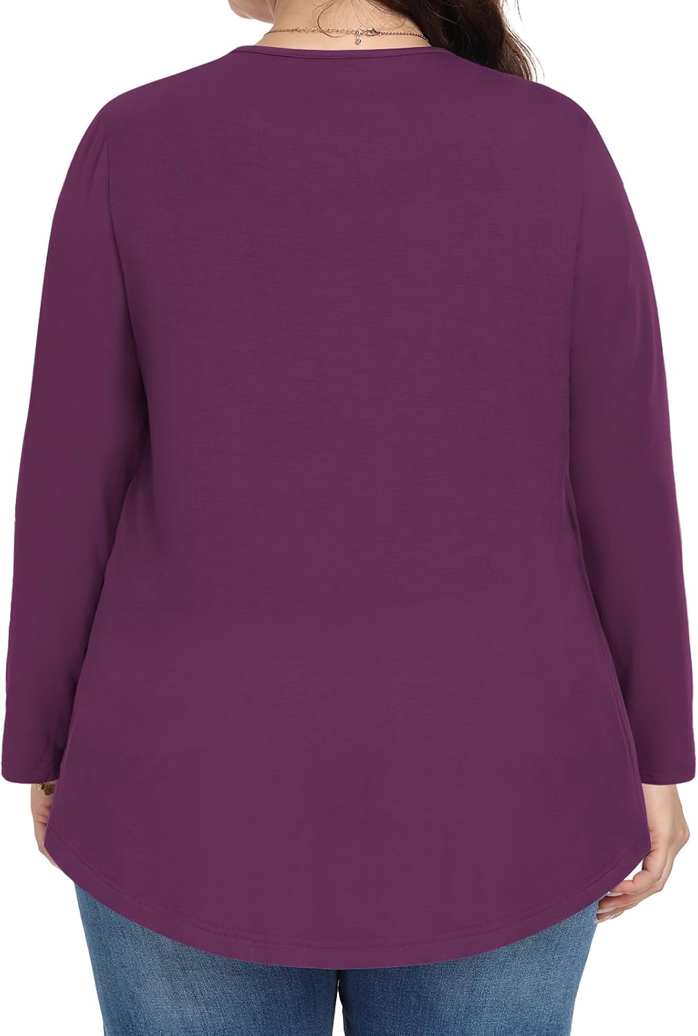 Womens Plus Size Tops Long Sleeve Shirts 2025 Fall Tunic Blouses 1X-5X - Image 4