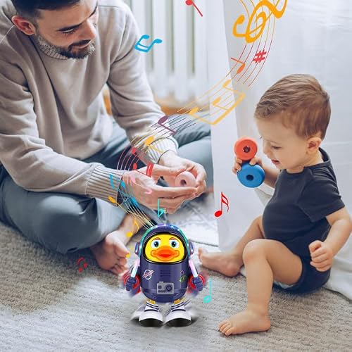 New-Star Baby Space Duck Toy 6-12 Months Toddler Dancing Musical Toys 1-3 Year Infant Crawling Toys With Lights And Sounds For Newborn Development Educational Puzzle Game #TOP2