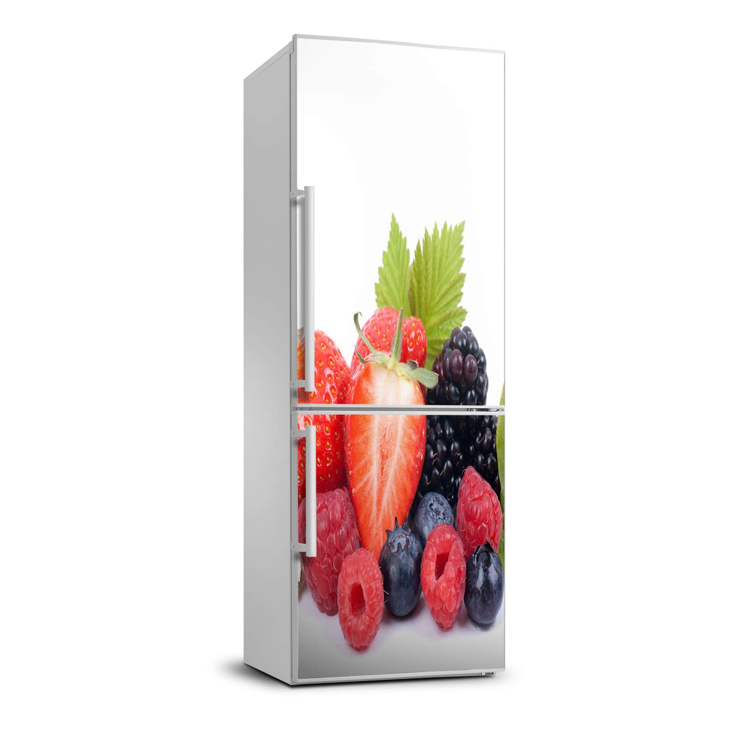 Cubierta del refrigerador lavable y autoadhesiva vinilo resistente 70x190 de frutos del bosque