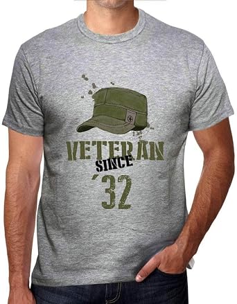 Ultrabasic Mens Graphic T-Shirt Military Veteran Since 2032 Heather Grey XXL