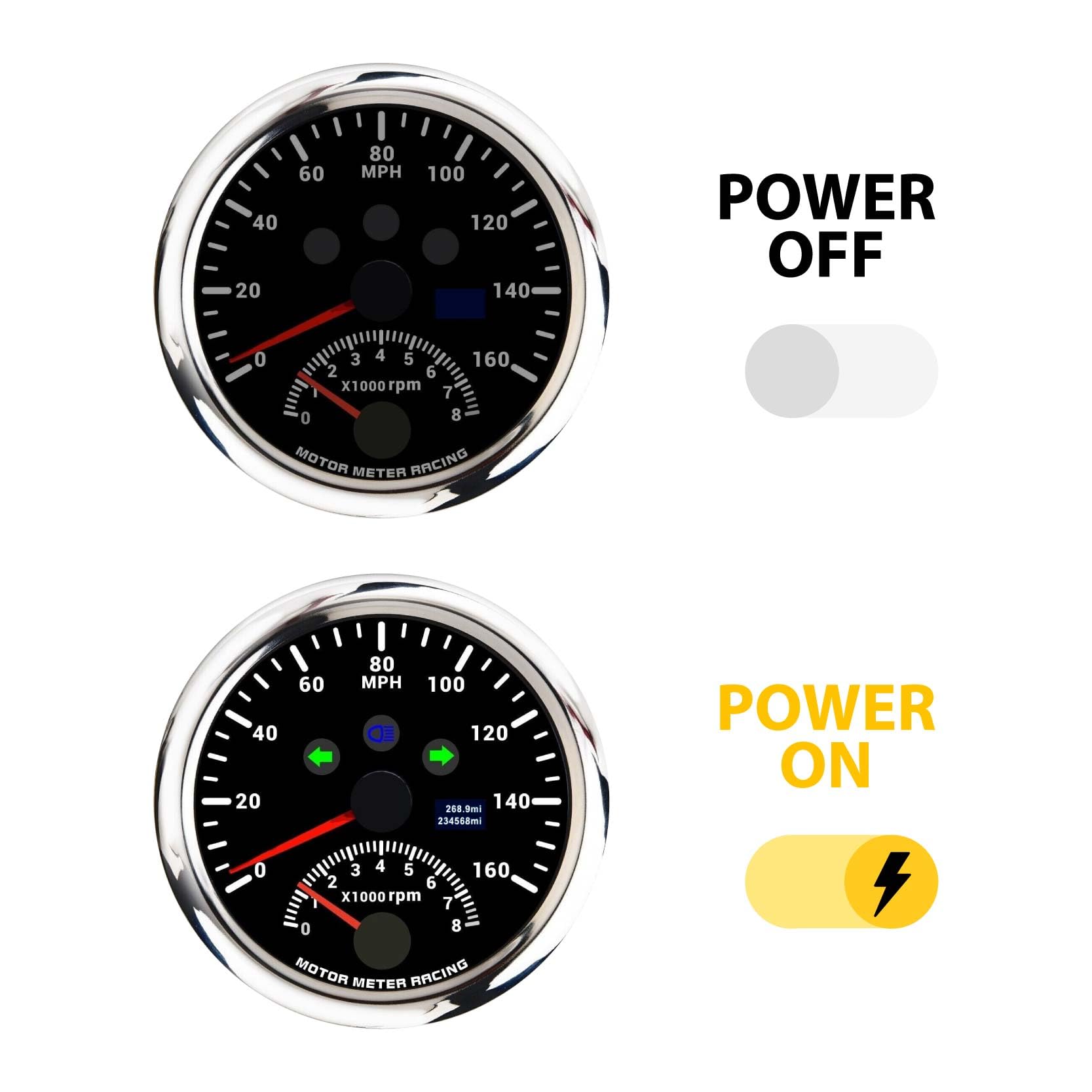 85mm 6 In 1 GPS Speedometer Tachometer Oil Pressure Water Temp Fuel Level Gauge - Foto 5
