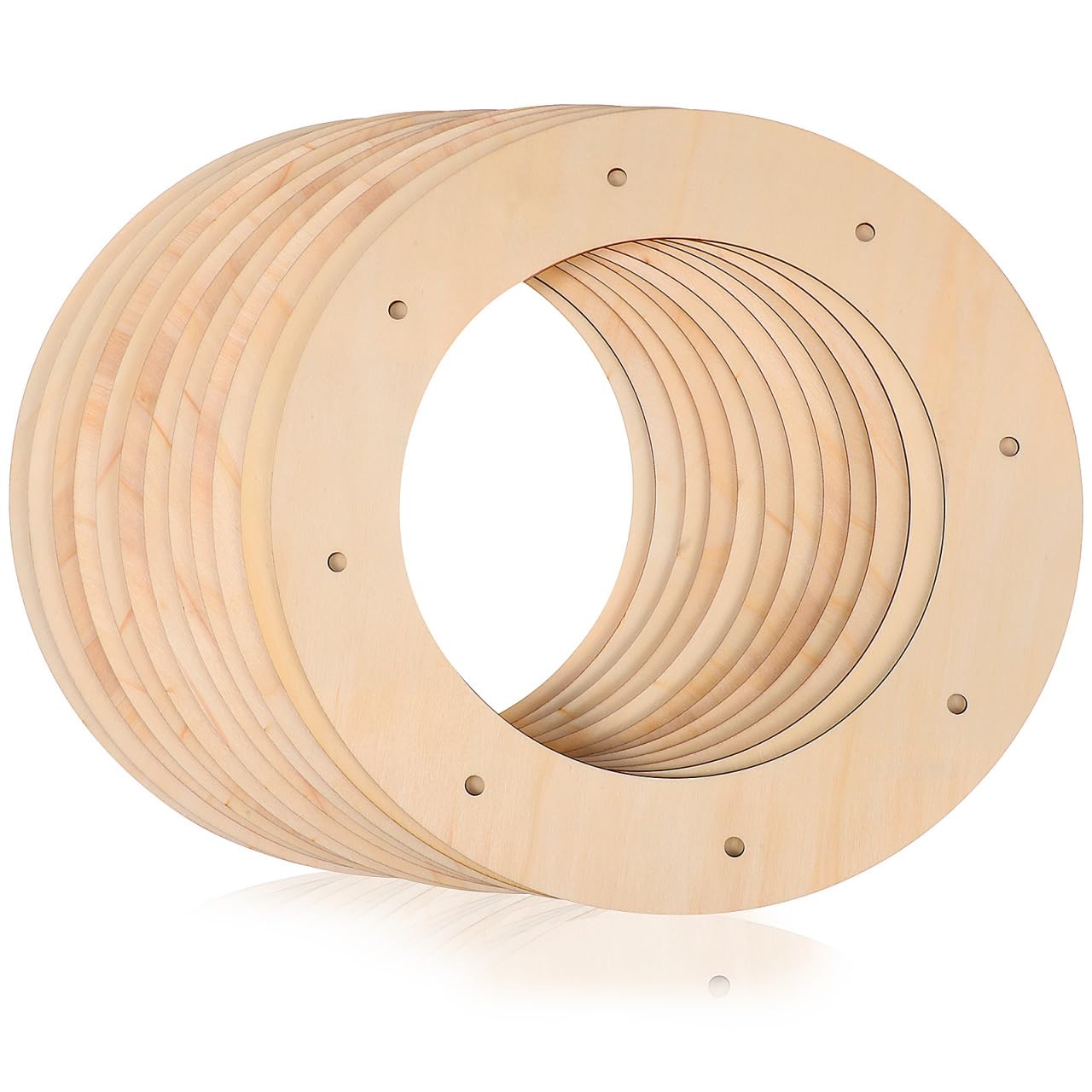 Gadpiparty 12 Pcs Wood Wreath Frames 11.81In Round Wreath Form Rings for Christmas Craft Supplies DIY Flower Garland and Circle Backdrop Stand