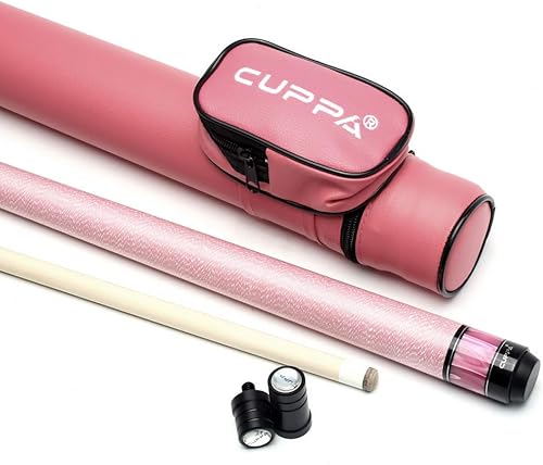 CUPPA Taco de piscina para mujer, puntas de 0.463 in0.502 in con estuche rosa, juego de accesorios de billar (tizapuntasguantetoallaprotector de