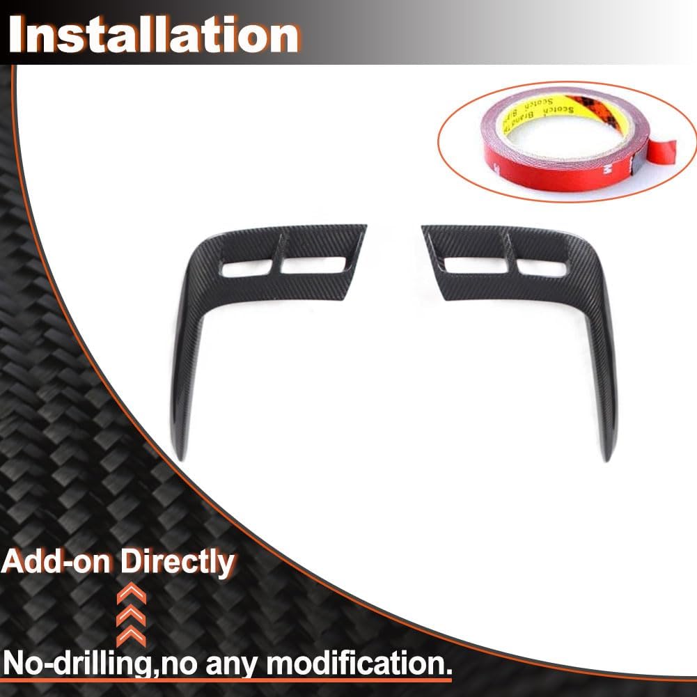 Carbon Fiber Fog Light Cover Splitter Compatible with Bentley Bentayga Sport Utility 4-Door 2016-2022 Fog Lamp Vent Trim Front Bumper Spoiler Body Kits