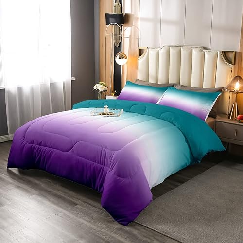 Erosebridal Ombre Comforter Set Green Purple Teal Bedding Set Queen