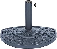 Vista 2 de Trademark Innovations - Base media para sombrilla – Resina resistente – por Trademark Innovations (gris)