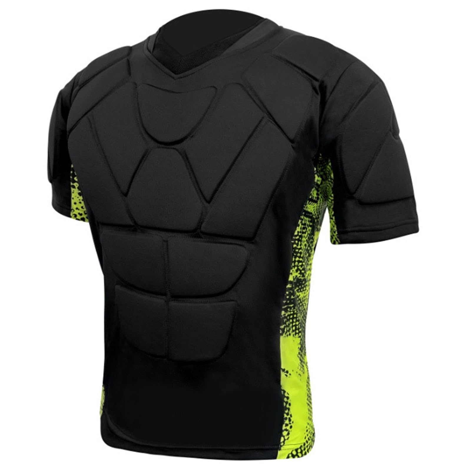 T-shirt de compression rembourré pour homme - Sous-vêtement à manches courtes - Séchage rapide - Protection contre les chocs - T-shirts de sport - Protection complète - T-shirt de compression pour