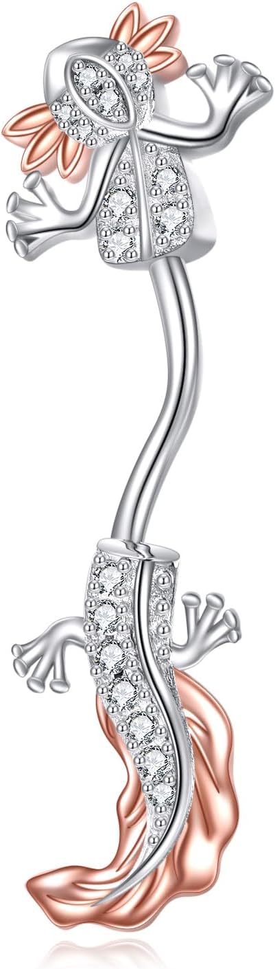 Belly Button Ring for Women Sterling Silver Axolotl/Dragon Piercing Jewelry Gift for Women