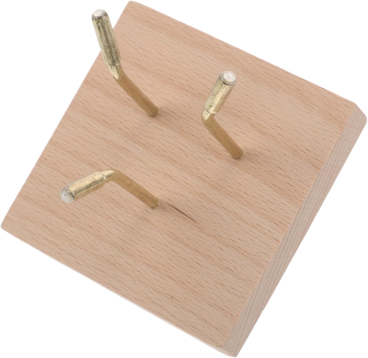 Crystal Display Stand with 3 Metal Pegs, Wood Base, 8cm Tripod