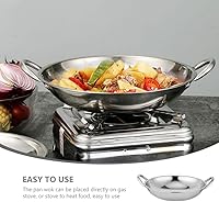 Vista 10 de DOITOOL Round Bottom Wok Pan Stainless Steel Dry Pot for Hotpot Kitchen Small Pot