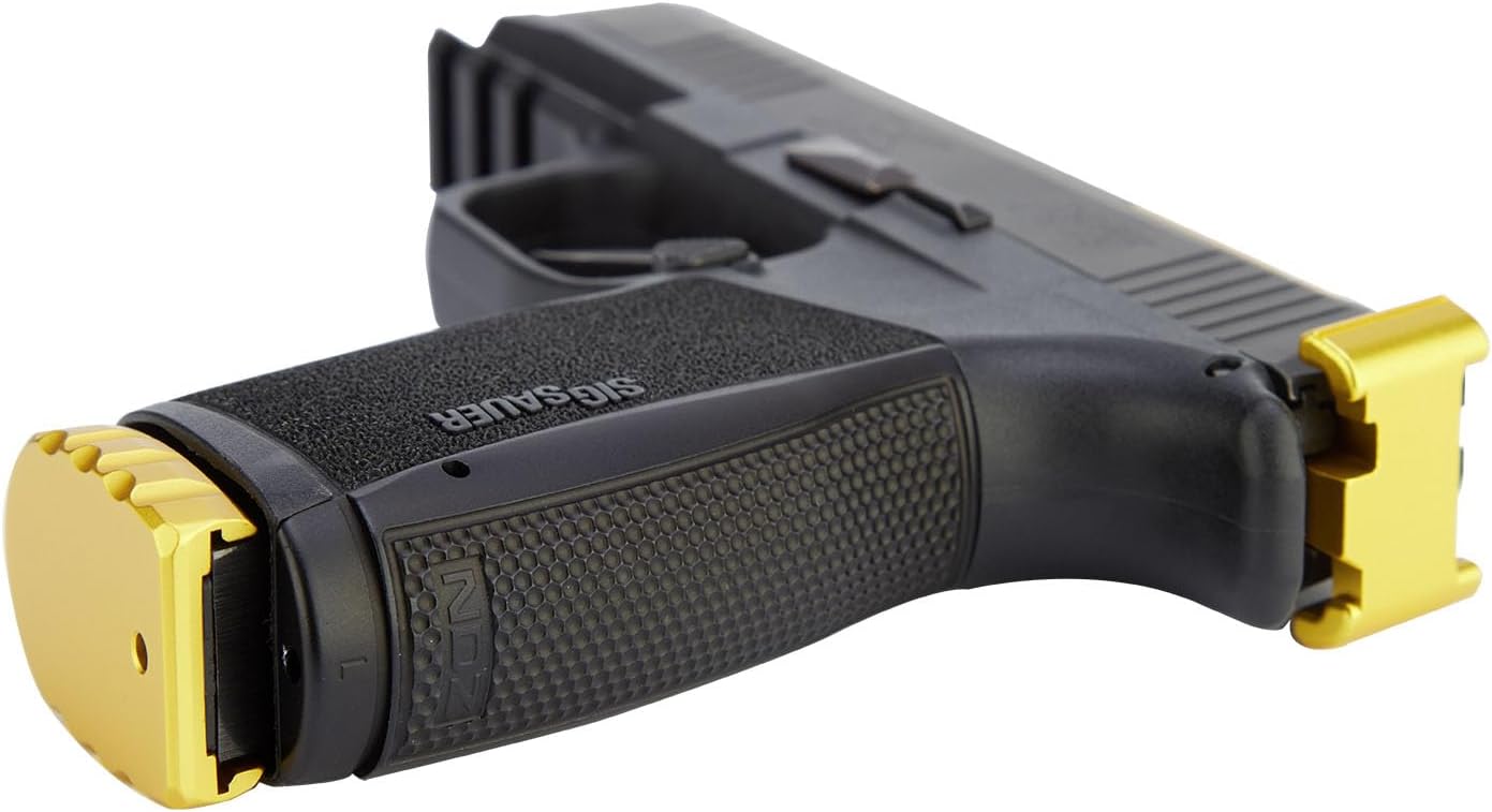 NDZ Performance Aluminum Backstraps for Sig P365 X Macro, 3 Sizes with Engraved Designs and Black Granulate Grip Insert, Made in The USA, Single Pack - Choose Size & Style