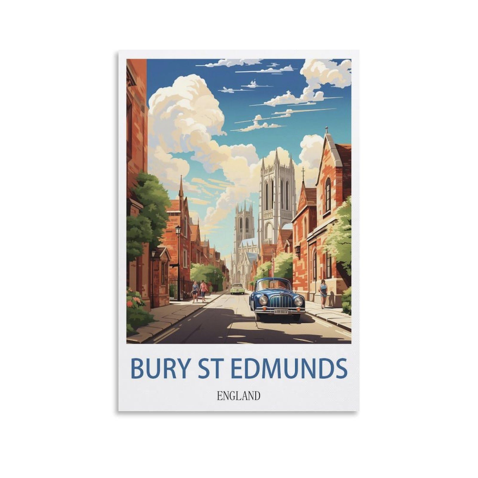 Ezmlfa S391 Diamond Painting Art Kits,Bury St Edmunds City,5D Diamond Painting Kit For Adults Beginners, Diy Full Round Drill Gem Art Kits For Home Decor 40X40cm