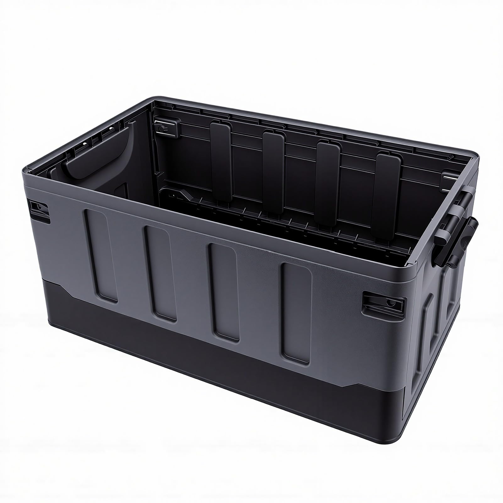 Caja Plegable para Acampar con Asiento, Caja de Almacenamiento Multifuncional de Gran Capacidad de 60L con Tapa Desmontable para Organizador de Maletero de Camping