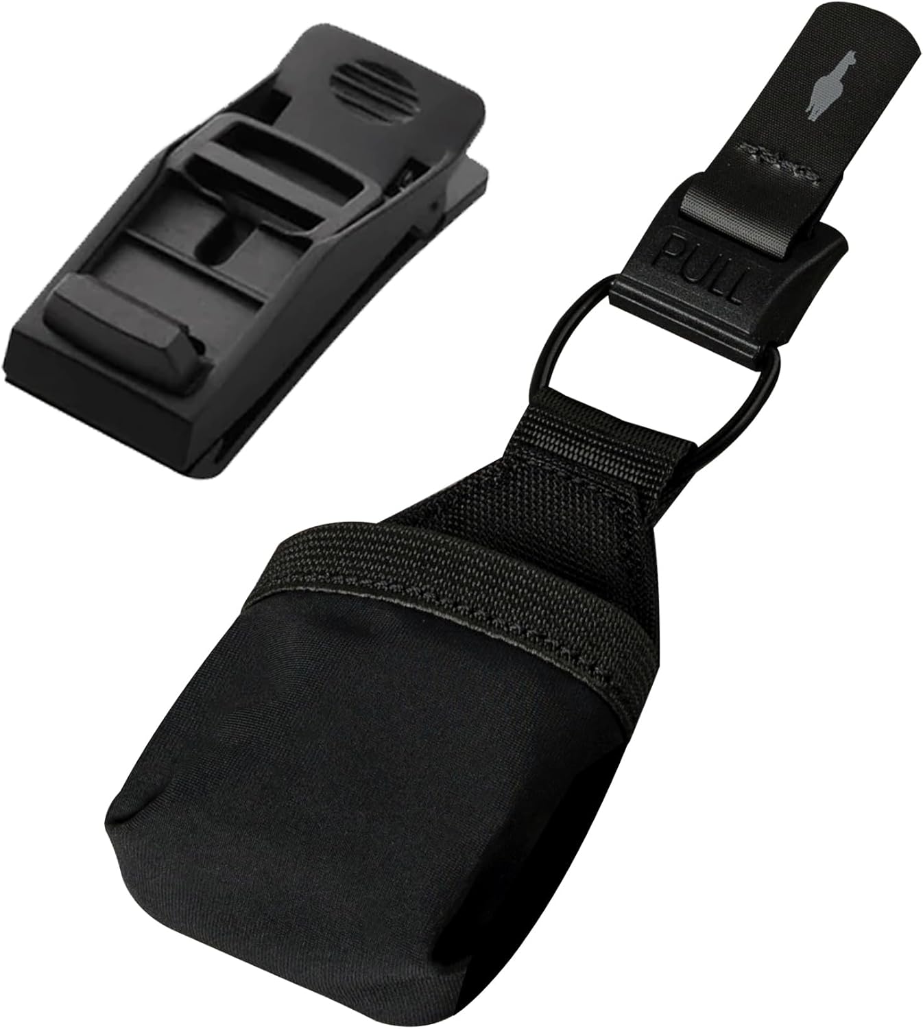 ALPAKA HUB Earbuds Pouch - Soft Elastane & Ballistic Nylon 840D Headphone Case Compatible with AirPods Pro - Wireless Open Earbuds Holder Organizer with HUB Magnetic Suction Clip, Weatherproof Fabric