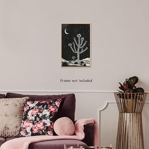 Miniatura 7 de Arte de pared con diseño de paisaje del desierto occidental, póster de bloque de árbol de Joshua, decoración de pared bohemia del suroeste
